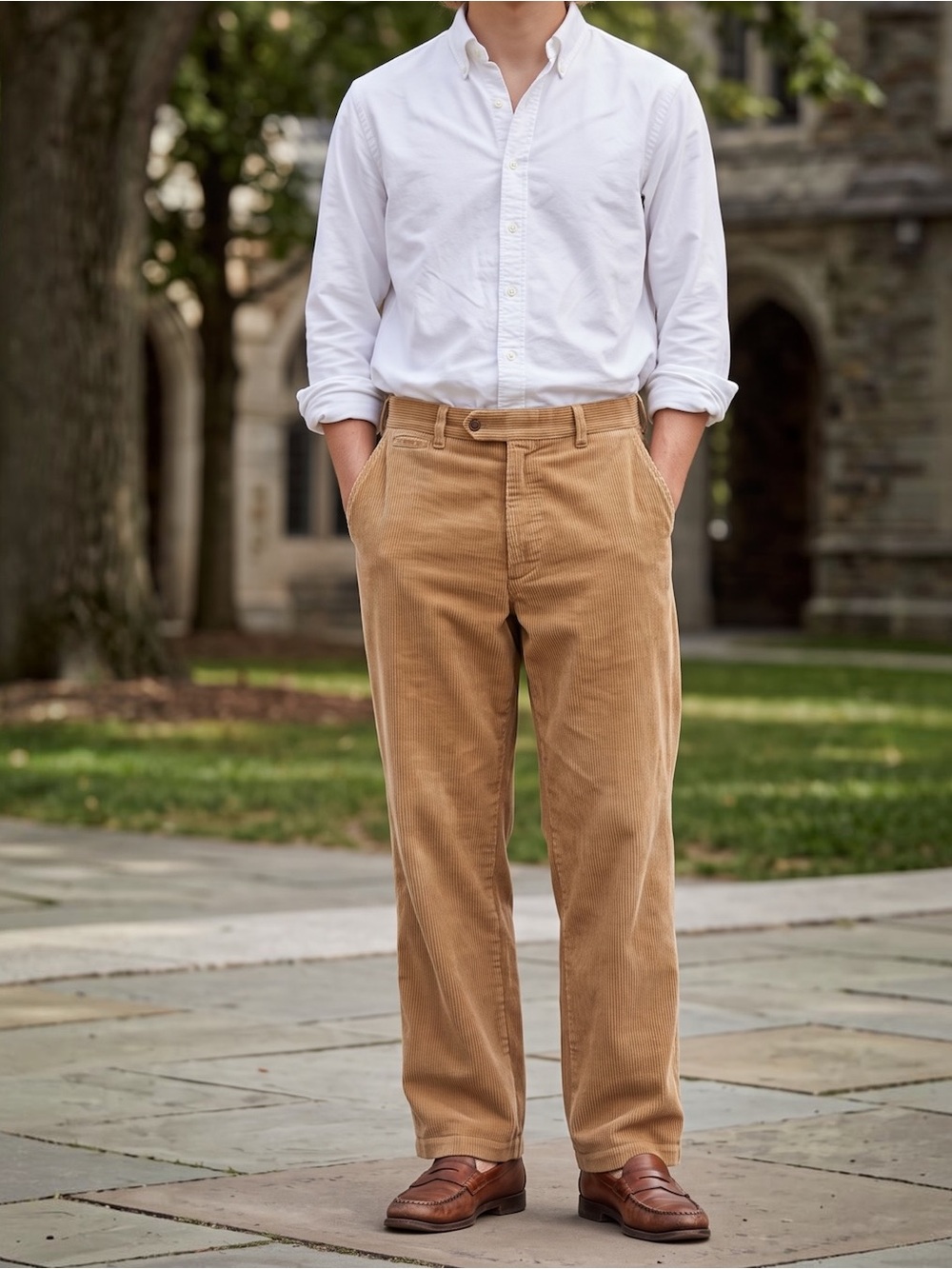 1980s Vintage Polo by Ralph Lauren Wide-Wale Corduroy Pants Blue Label